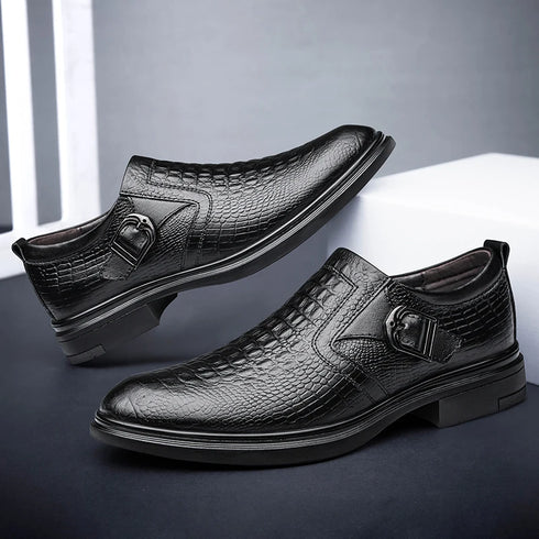 Men's Casual Leather Shoes Comfortable Slip-On Design for Business and Everyday Wear